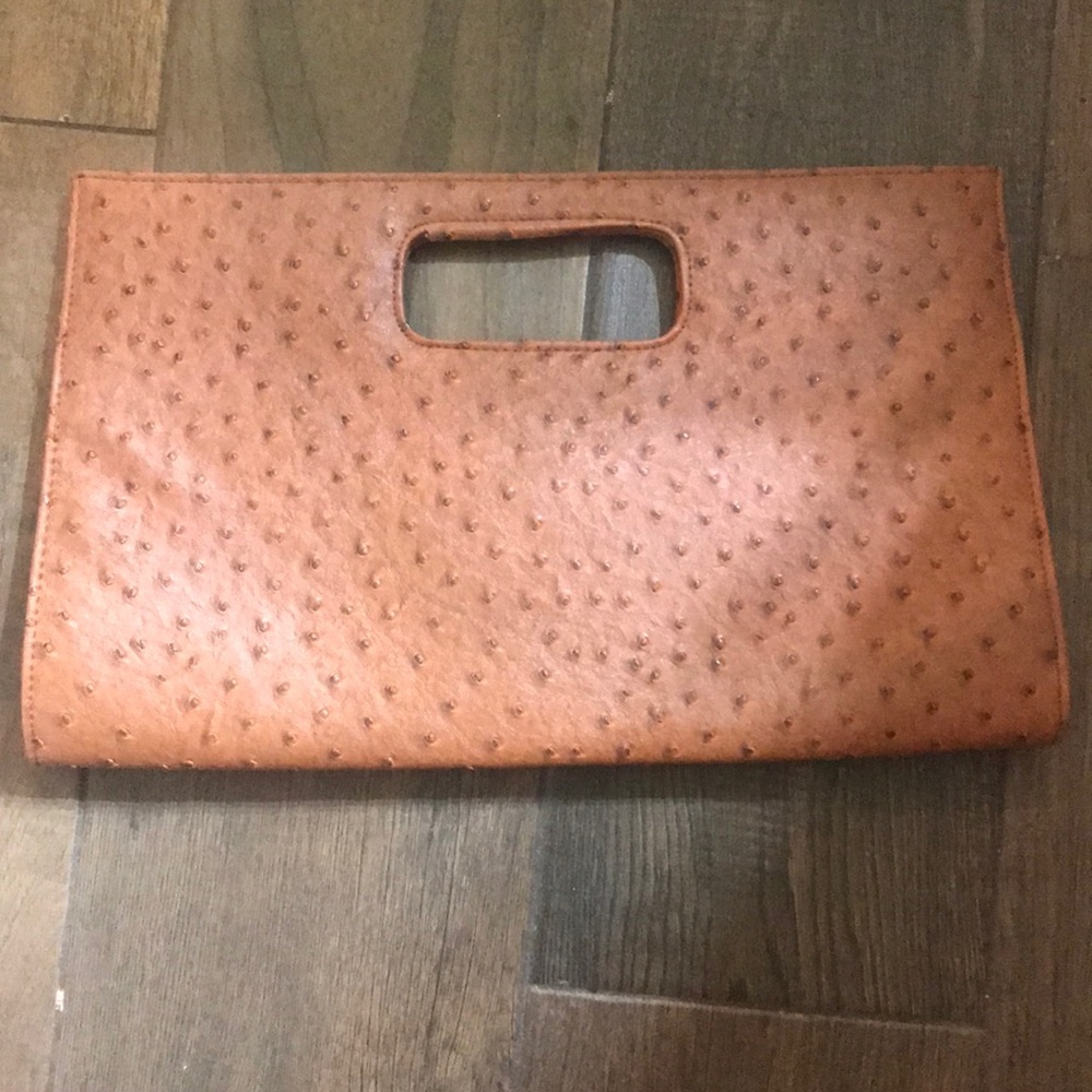 Charming Charlie faux ostrich clutch